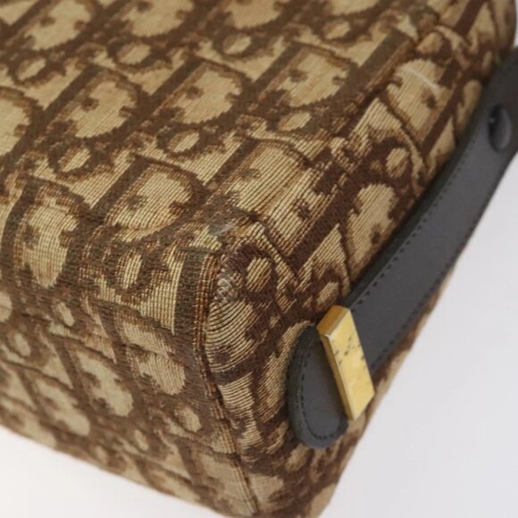 Christian Dior Trotter Canvas Shoulder Bag Brown Gold Auth yk17509 - Picture 9 of 15